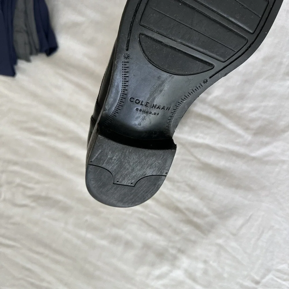 Cole Haan Derby Black Leather Plain‎ Toe Dress Men's Size 10.5 M